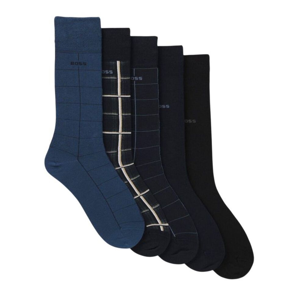 Boss Mens Crew Socks (Pack of 5) / Blue